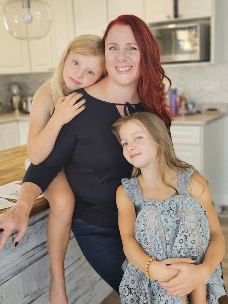 Crystal Donak, owner of Kaper Kids, with her kids