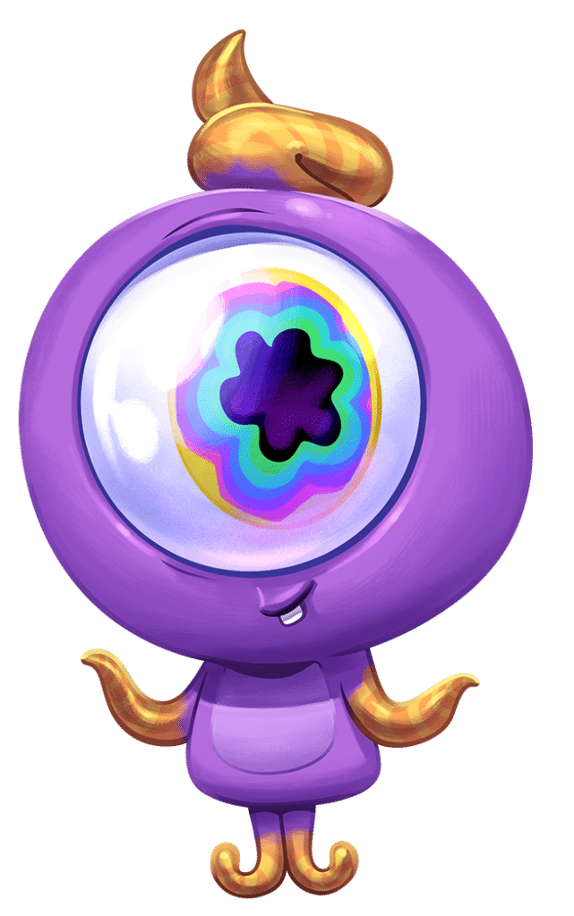 illustration of purple alien