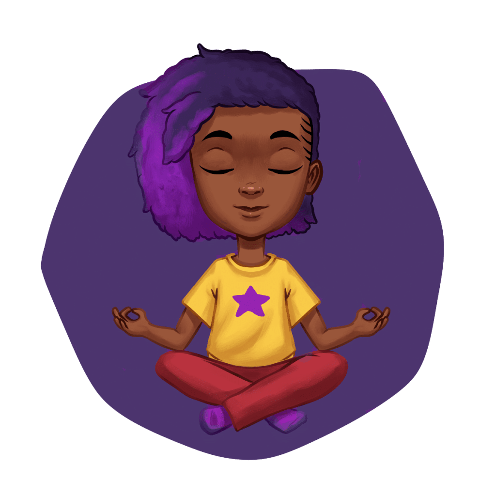 illustration of a girl meditating