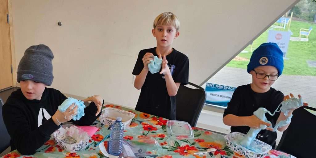 boys making slime